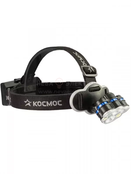 Фонарь налобный 2х4Вт T6 2х2Вт XPE 2x2Вт COB /Li-ion 2х1200мА.ч ABS пластик КОСМОС (KOC852Lit)