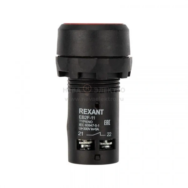 Кнопка EB22 возвратная зел. NO+NC 300В Rexant 36-5531