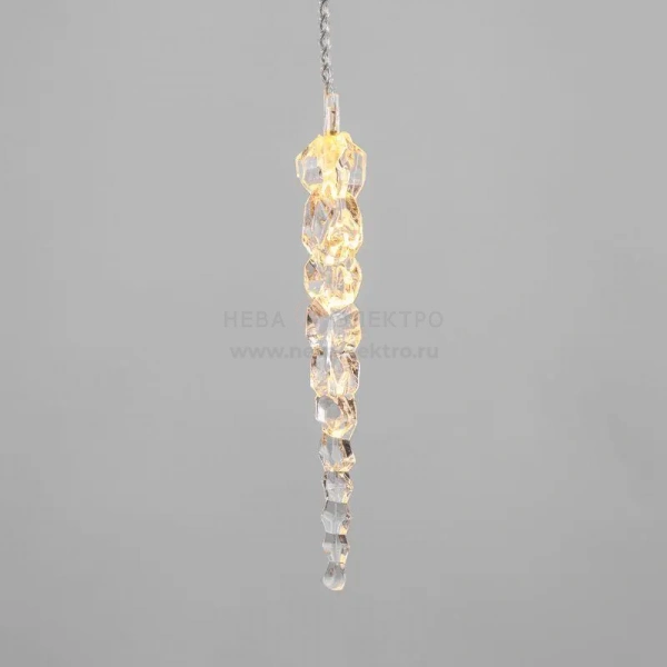 Гирлянда светодиодная "Айсикл" (бахрома) "Сосульки" 1.5х0.25м 10LED тепл. бел. 0.51Вт IP20 провод прозр. Neon-Night 303-067