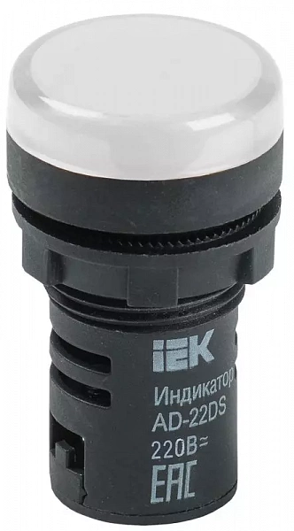 Лампа светосигнальная AD22DS d22мм 230В AC/DC бел. KARAT IEK BLS10-ADDS-230-K01