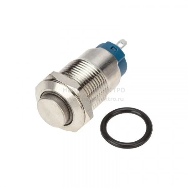 Кнопка антивандальная d12 12В Фикс (2с) OFF-ON син. (A-12-C2) Rexant 36-3221
