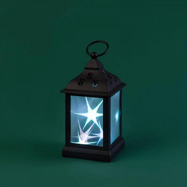 Фонарь декоративный 11х11х22.5см RGB эффект мерцания корпус черн. Neon-Night 513-064