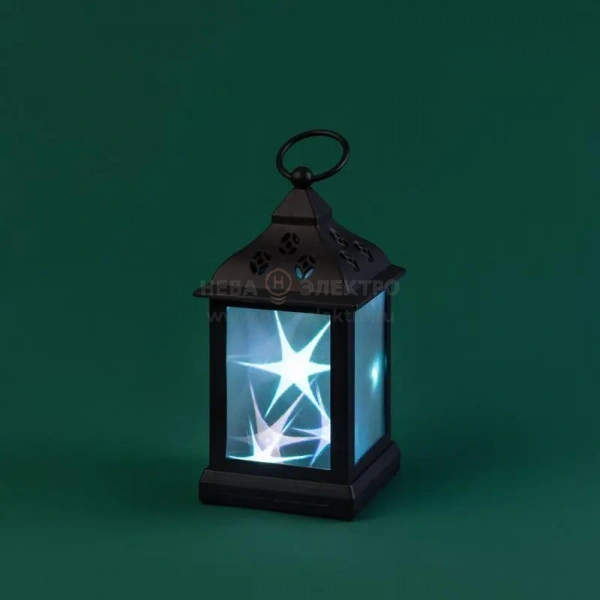 Фонарь декоративный 11х11х22.5см RGB эффект мерцания корпус черн. Neon-Night 513-064