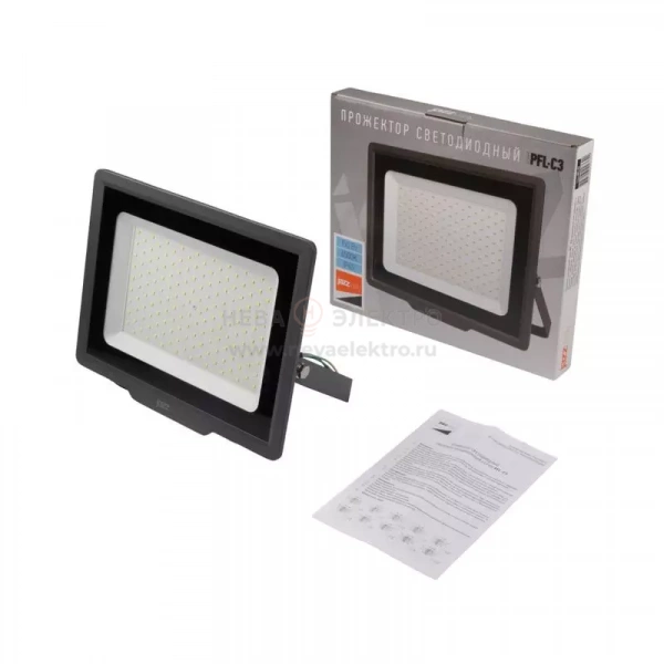 Прожектор светодиодный PFL-C3 150Вт 6500К IP65 ДО с клапаном закален. прозр. стекло Pro JazzWay 5023642A