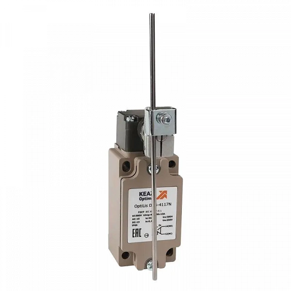 Выключатель концевой OptiLiS D4B-4117N шток регулируемый метал. EN 50041 XCKJ10559H29 КЭАЗ 365330