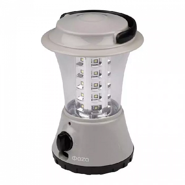 Фонарь аккумуляторный кемпинговый AccuF5-L36-gy 36LED аккум. 4В 1.6А.ч 10проц. 16ч/100проц. 2ч индикатор зарядки диммер сер. ФАZА 5027602