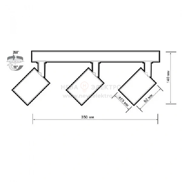 Светильник PDL-R под лампу 3xGU10 макс. 3х15Вт BL 230В IP20 JazzWay 5049383