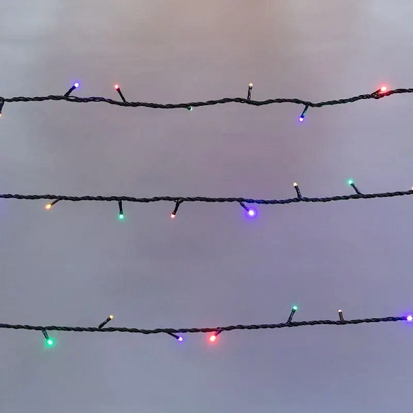 Гирлянда светодиодная управляемая"Нить" 10м 100LED мультиколор 10Вт 220-240В IP65 8 режимов провод ПВХ черн. (нужен контроллер 217-204) Neon-Night 303-139