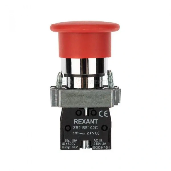 Кнопка грибовидная XB2-BS NC красн. Rexant 36-5543