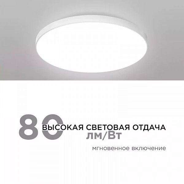 Светильник светодиодный SPA 30Вт 4000К IP54 2400лм 230В 50Гц d320х30мм накладной бел. Apeyron 18-144