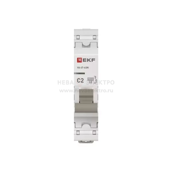 Выключатель автоматический модульный 1п C 2А 6кА ВА 47-63N PROxima EKF M636102C