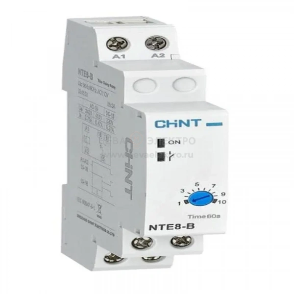 Реле времени NTE8-10B (задержка времени включения) 1-10с 1НО AC 230В (R) CHINT 258438